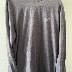 Guy Harvey Long Sleeve Crewneck Shirt - Heather Charcoal